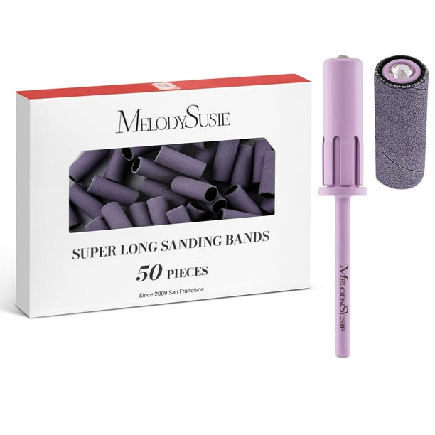 Brocas para uñas MelodySusie, 50 unidades, con mandril de cristal de 6,65 mm