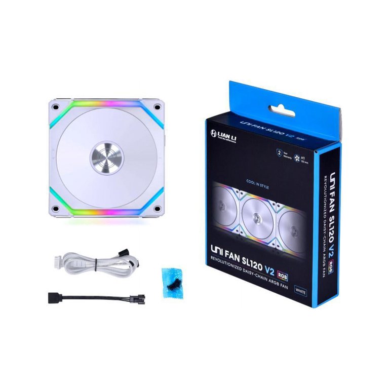 LIANLI uni FAN SL120 V2 RGB WHITE ケースファン LIAN LI UNI Fan SL120 V2 RGB White , Single Pack Without