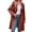 Dark brown, variant on Double Breasted Spring Fall Women Solid Color Lapel Long Casual Trench Coat