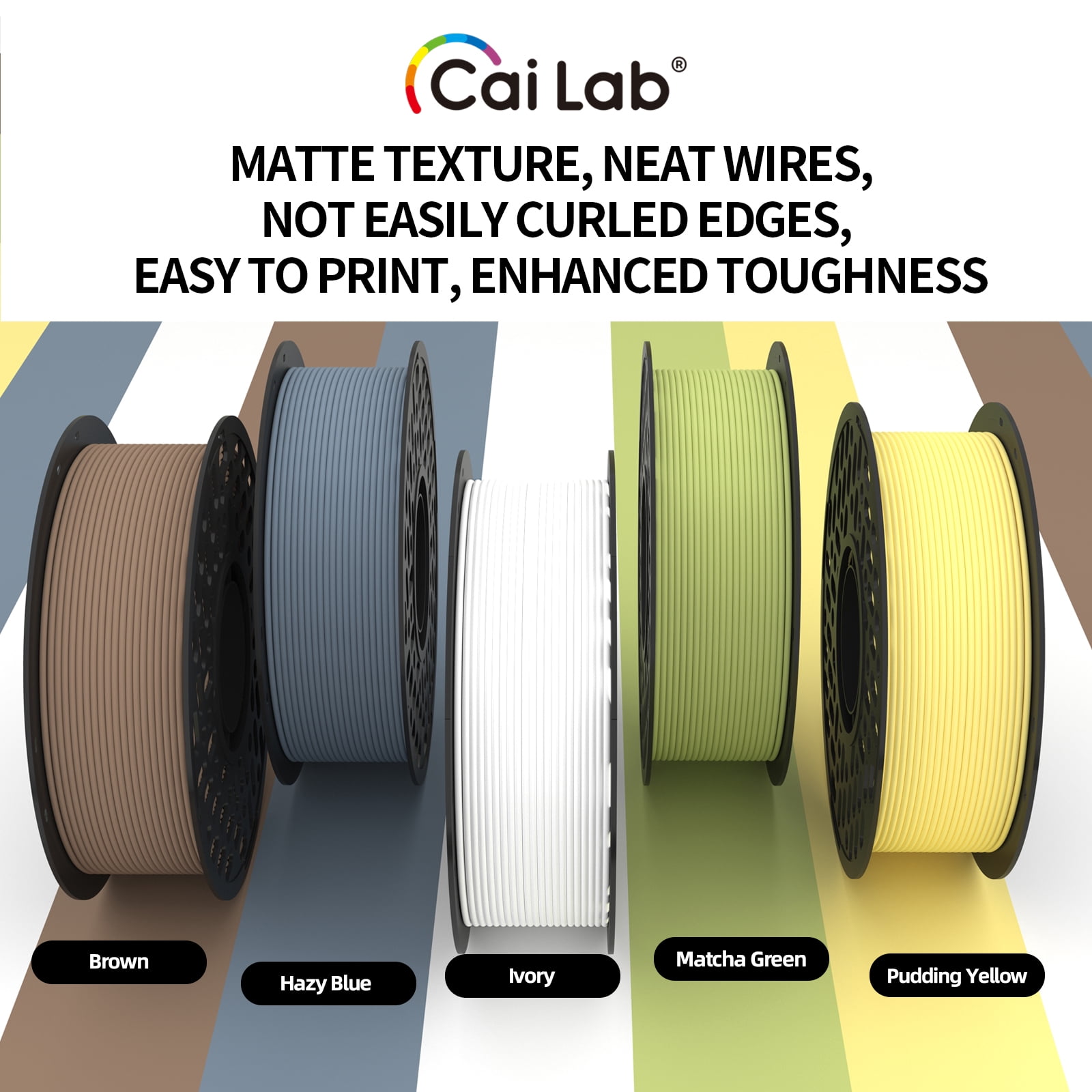 PLA Matte Filament Combo - Smooth & Subtle Finish for 3D Printing,White&Black