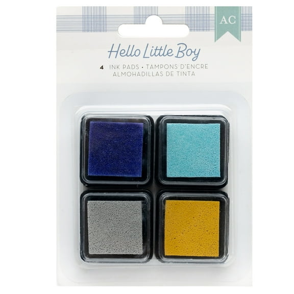 American Crafts Hello Little Boy Ink Pads-4/Pkg