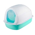 thumbnail image 2 of Caja de arena para gatos cerrada, orinal con capucha para gatos, fácil limpieza con solapa de puerta delantera, orinal para gatito con parte , VERDE, 2 of 8