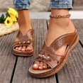 thumbnail image 5 of Comfortable Sandals for Women,Womens Wedge Sandals,Wide Sandals for Women,Womans Sandals,Women's Sandals,Women's Fashion Plus-Size Retro Floral Open-Toe Sandals,Brown,9, 5 of 6
