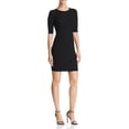 thumbnail image 1 of T by Alexander Wang Vestido de suéter recortado para mujer, negro, mediano, 1 of 1