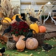 thumbnail image 3 of Plyzle 18 Pack Realistic Feathered Crows Halloween Fake Crow Black Crows Artificial Crow Halloween Handmade Feathered Crow for Halloween Indoor Outdoors Ravens Birds Decoration, 3 of 7