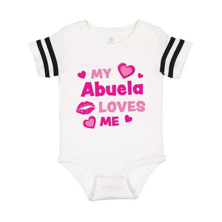 

Inktastic Valentine s Day My Abuela Loves Me Hearts and Lips Gift Baby Boy or Baby Girl Bodysuit