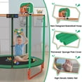 thumbnail image 6 of YORIN Trampoline for Kids, 66'' Mini Trampoline for Toddlers with Enclosure Net and Basketball Hoop, 5.5FT Indoor/Outdoor Kids Round Trampoline Gifts for Kids Ages 1-8, No-Gap Spring Cover, 6 of 7