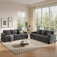 thumbnail image 4 of BLAZANT 89" Extra Deep Seats Oversize, Chenille Fabric 3 Seater Sofa for Living Room, Modern Couch and Sofa, Comfy Armrests and Seats and Backrests, Easy Installation,Gray, 4 of 14