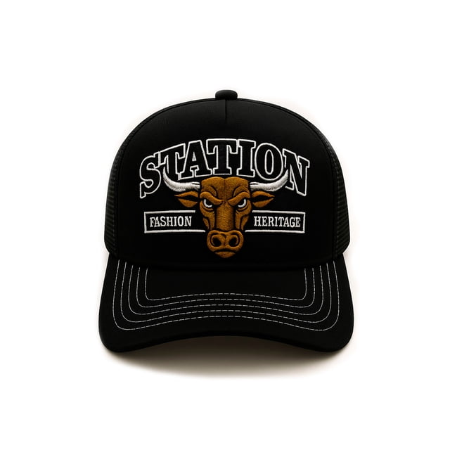 Knite Gorra trucker Station Bull con malla trasera visera curva hombre