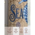thumbnail image 6 of Summer Blue Ocean Seahorse Sheer Curtains 96 Inch Long 2 Panels, Nautical Vintage Sea Wave Compass Sailboat Light Filtering Rod Pocket Curtains, Sheer Voile Drapes for Living Room Bedroom, 52"x96", 6 of 8