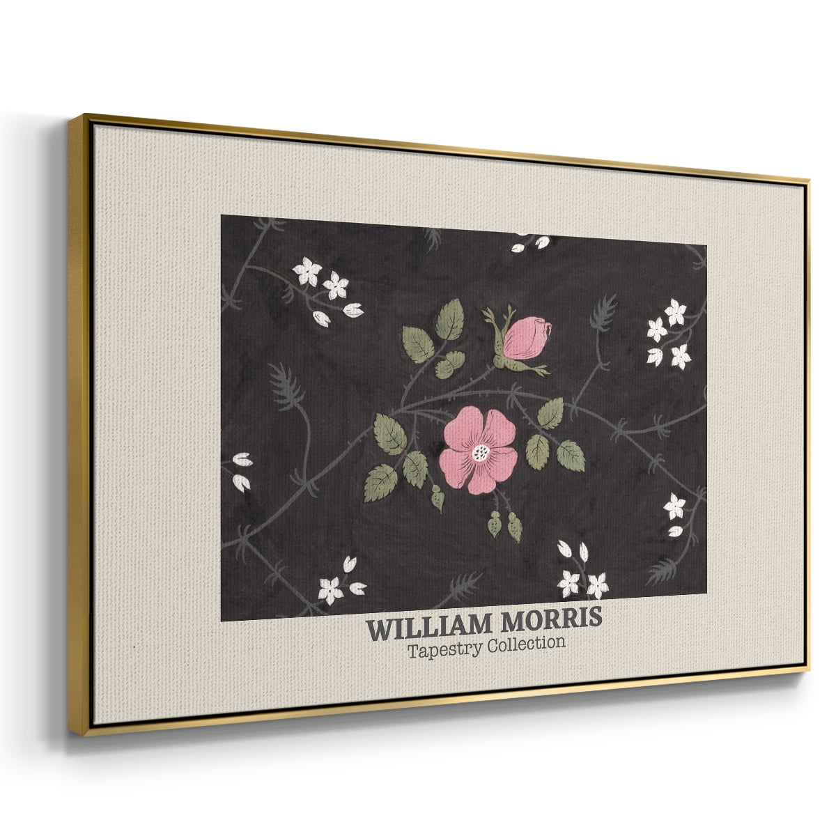 Vintage Abstract Print-LIII Framed in Gold Wood Gallery Wrapped Canvas 17 in. x 25 in.