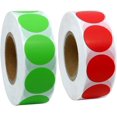 thumbnail image 1 of Dotted Labels 25mm Self-adhesive Natural Paper 2 Rolls Green + Red, 1 of 5