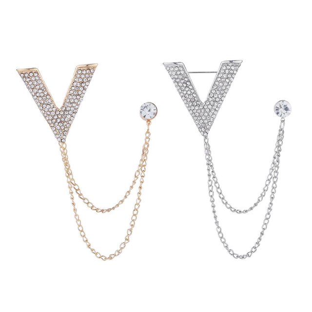 2x pin de joyería para mujer broche en apariencia pin de seguridad de de imitación botón de solapa Yinane Broche de cadena de borla para hombre