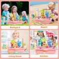thumbnail image 5 of Kids Kitchen Sink Toys, Children Electric Dishwasher Playing Set , Upgraded Faucet, Pool Floating Fishing Toys and Automatic Water Cycle System, Pretend Role Play Toys for Boys Girls, Pink, 5 of 10