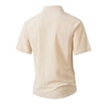 thumbnail image 4 of LTTVQM Men's 2026 Casual Button Down Short Sleeve Shirts Summer Beach Wedding Shirt Vacation Cotton Shirts Khaki XL, 4 of 8