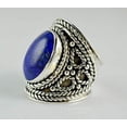 thumbnail image 2 of Lapis Lazuli Oval 925 Sterling Silver Handmade Women Statement Ring Size 5.5, 2 of 5