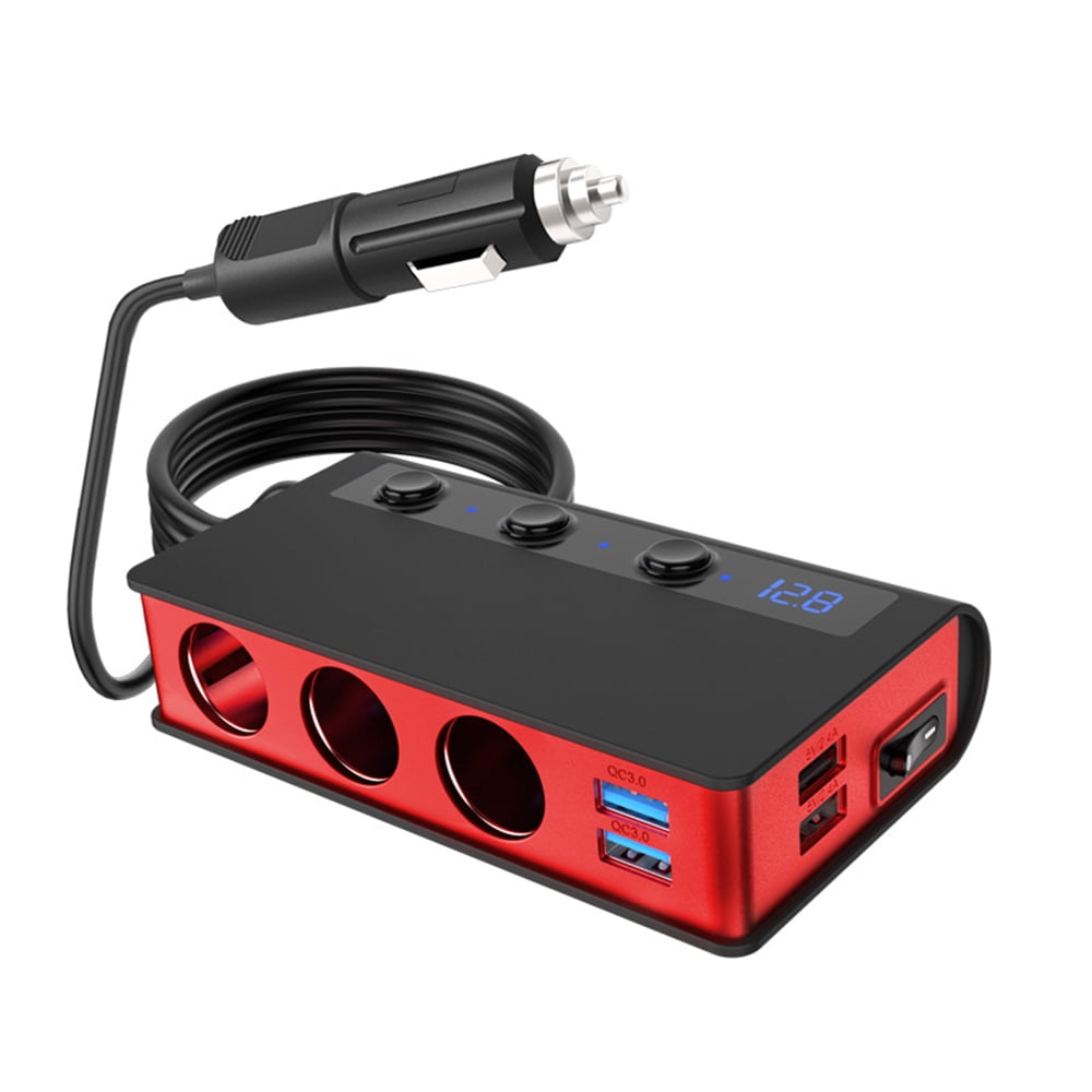 Car 12v aux socket power adapter cig plug 2 in 1 Splitter sat nav charge supply