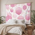 thumbnail image 3 of Pink Marble Large Tapestry for Bedroom Wall Hanging Tapestry, Gold White Geometric Hexagon Modern Ceiling Backdrop Tapestries Poster Blanket Wall Decor for Teens Room Living Room Dorm 86" x 104", 3 of 8