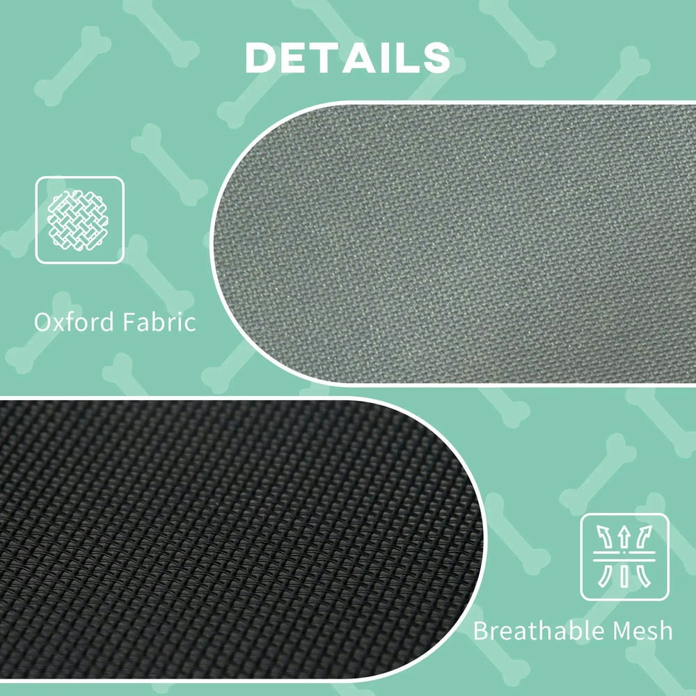 GVN Elevated Dog Bed with Removable Canopy, Outdoor Dog Cot with UV Protection Canopy Shade, Gray