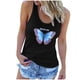 thumbnail image 1 of Moda de mujer Verano Sexy O Cuello Casual Mariposa Impreso Tanque Sin mangas Tops Pompotops  lopia989715, 1 of 6