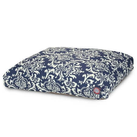 UPC: 0788995504085 | Majestic Pet French Quarter Rectangle Dog Bed Treated Polyester Removable Cover Navy Blue Extra Large 50  x 42  x 5
