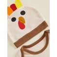 thumbnail image 6 of Cjfdfy Newborn Baby Boy Thanksgiving Outfit Handsome Little Turkey Jumpsuit Waffle Knit Long Sleeve Romper And Hat Set Infant Cute My First Thanksgiving Fall Winter Outfit, 6 of 9