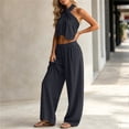 thumbnail image 6 of 2 Piece Outfit Sets for Women Plus Size 2026 Summer Fashion Solid-Color Sleeveless Top Pocket Elastic Waist Pants Outfit Sets, 6 of 8