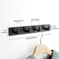 thumbnail image 2 of Coat Rack Wall Mount, 7.88 Inches Black Metal 3-Hook Organizer Coat Hooks, Wall Hooks for Hanging, Hat Rack Bag Hanger Key Holder for Wall, Purse Hanger Towel Racks for Bathroom, Not Adhesive, 2 of 9