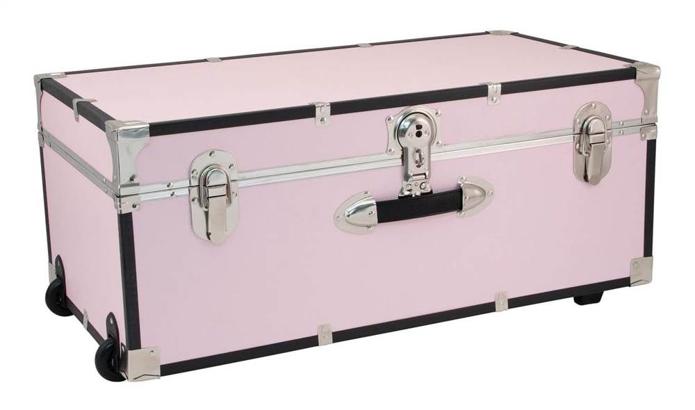 pink travel trunk