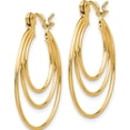 thumbnail image 3 of 14K Yellow Gold Bold, Ethereal 25 Mm 27 Polished Circles Hoop Earrings, 3 of 5