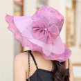 thumbnail image 4 of Sombrero de circunferencia de 56-58cm para mujer, sombrero para el sol de verano con ala grande, protector solar anti-ultravioleta, sombrero de playa para el sol, viajes al aire libre, sombrero de, 4 of 5