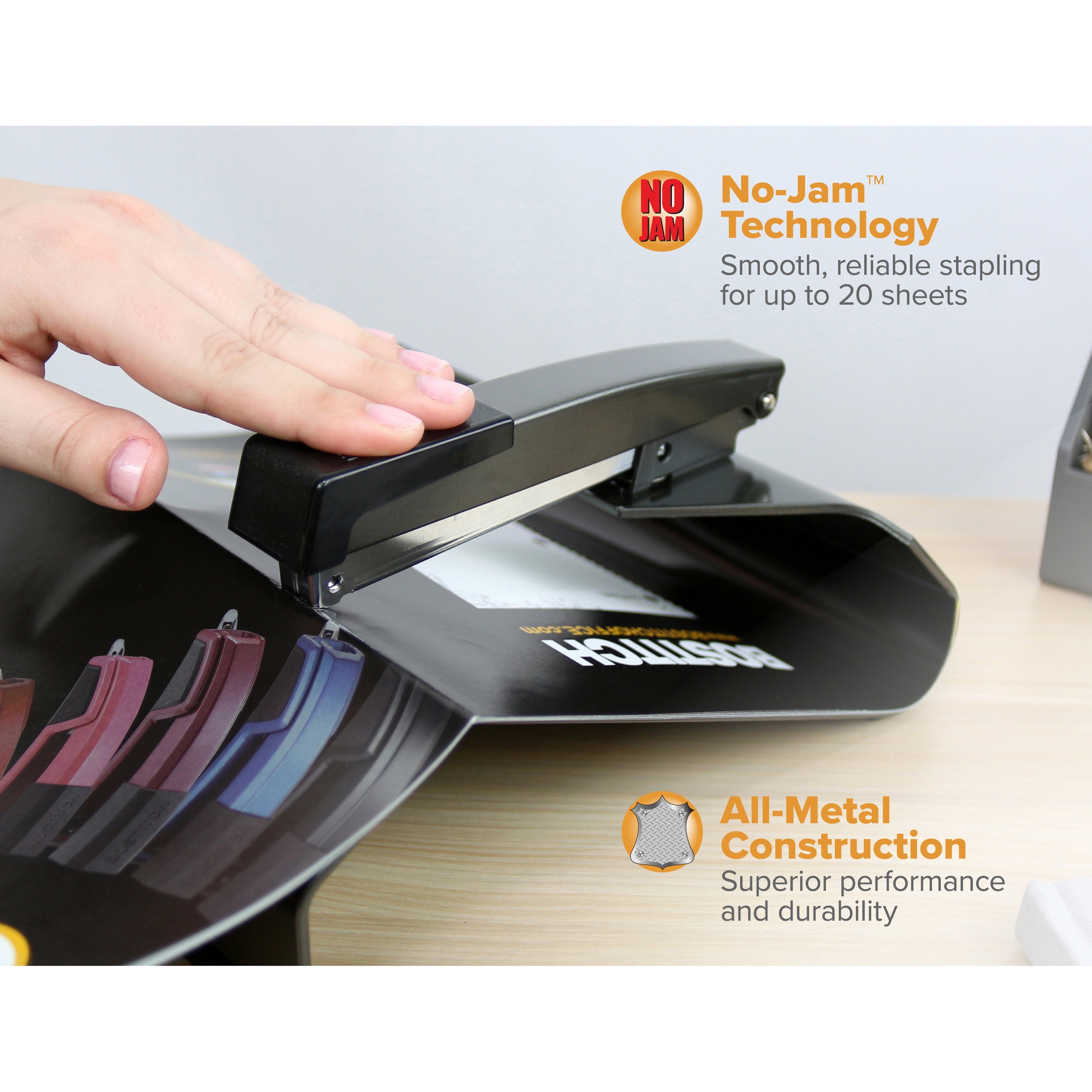Bostitch Metal No-Jam Booklet Stapler, 20 Sheet photo 8