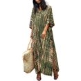 thumbnail image 1 of Robe de Plage Imprimée pour Femmes Manches Courtes Grande Taille Maillot de Bain Cover Ups, 1 of 5