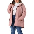 thumbnail image 5 of Agnes Orinda Women's Plus Size Coat Faux Lamb Fur Leather Button Down Long Sleeve Hoodie Jacket Outerwear with Pockets 1X Pink, 5 of 7