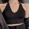 thumbnail image 2 of Women Halter Crop Top Summer Bustier Knit Bundle Bralette Curvy Ribbed Knit Cami, 2 of 5