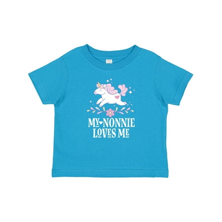 

Inktastic Nonnie Loves Me Granddaughter Unicorn Gift Baby Girl T-Shirt