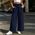 thumbnail image 4 of Sevevn Women’s Elastic High-Waisted Tiered Hem Palazzo Pants Flowy Wide Leg Casual Trousers with Side Pockets, 4 of 9
