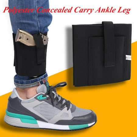 Anauto Black Polyester Concealed Carry Ankle Leg Pistol Gun Holster With Elastic Secure Strap For G17 , Gun Holster, Concealed Carry (Best Gun To Carry On Ankle)
