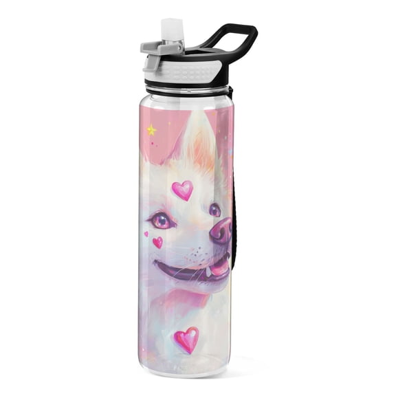 BZSMCE Sport Bottle Heartfelt Whiskers Outdoor sports Water Bottle Size: 10.4x3in