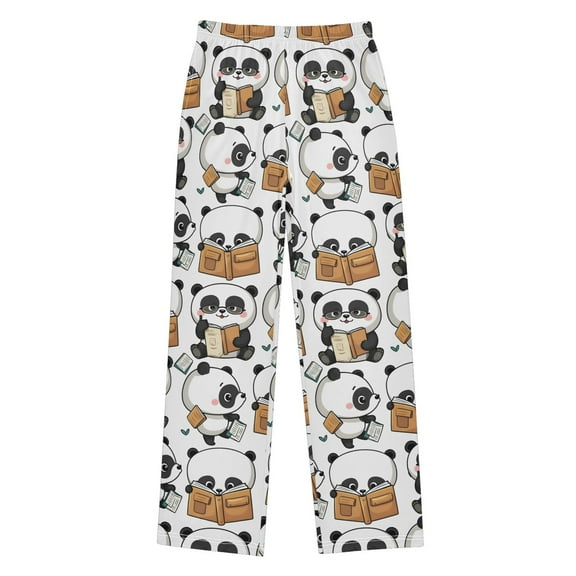 joogoo Cute Pandas Reading Pajama Pants Pj Bottoms Sleepwear Lounge L