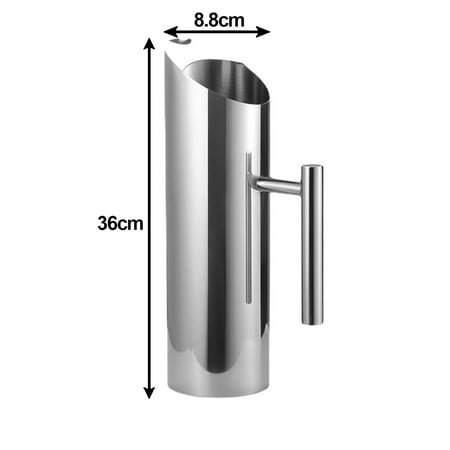 

1/1.5/2L Stainless Steel Pitcher Pot for Bar Hotel Kitchen Cold Water Juice Jug L