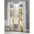 thumbnail image 4 of Farm Duck Flower Sheer Curtains 84 Inch Length 2 Panels Set, Wildflower Garden Motifs Floral Garland Voile Window Treatment Rod Pocket Curtains Sheers Drapes for Bedroom/Living Room/Kitchen 52"x84"x2, 4 of 7