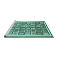 thumbnail image 2 of Ahgly Company Machine Washable Indoor Round Abstract Turquoise Blue Modern Area Rugs, 3' Round, 2 of 4