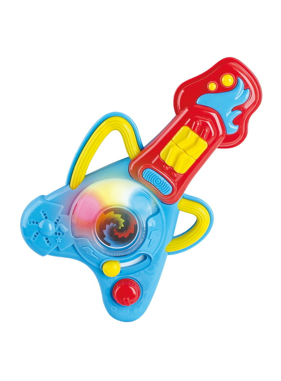 Kidoozie Rock N Glow Musical Guitar, Handheld Toy Instrument with Lights and Sounds for Toddlers 12M+