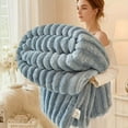 thumbnail image 2 of 1pc Thickened Blanket Soft And Comfortable Faux Rabbit Hair Reversible Blanket Thermal Blanket Nap Blanket Air Conditioning Blanket Office Outdoor Camping Gift Blanket Perfect for All Seasons, 2 of 5