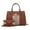 Circular Cognac Brown, variant on Christine Circular Print Vegan Leather Women's Satchel Handbag & Wristlet Wallet, Sleek Top-handle Purse Handbag by Mia K 2 pcs - Pink