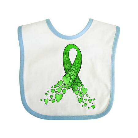 

Inktastic Mental Health Awareness Ribbon with Green Hearts Gift Baby Boy or Baby Girl Bib
