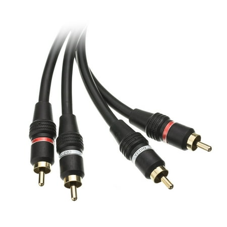 C&E High Quality RCA Stereo Audio Cable, Dual RCA Male, 2 channel (Right and Left), Gold-plated Connectors, 50