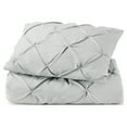 thumbnail image 3 of Nestl 2 Piece Pinch Pleated Pintuck Duvet Cover Set with Shams, Soft Microfiber,Button Closure Bedding Set, Twin - Silver, 3 of 9