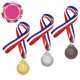 thumbnail image 2 of GADPIPARTY 3 medallas de premio de metal con cintas, medallas de bronce doradas y plateadas para competiciones deportivas, 2 of 7